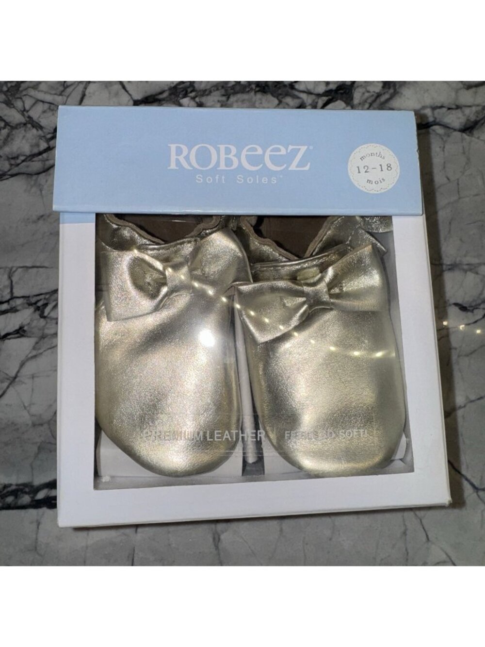 Robeez Moccasin Maggie Gold 12-18 Months NEW Leather